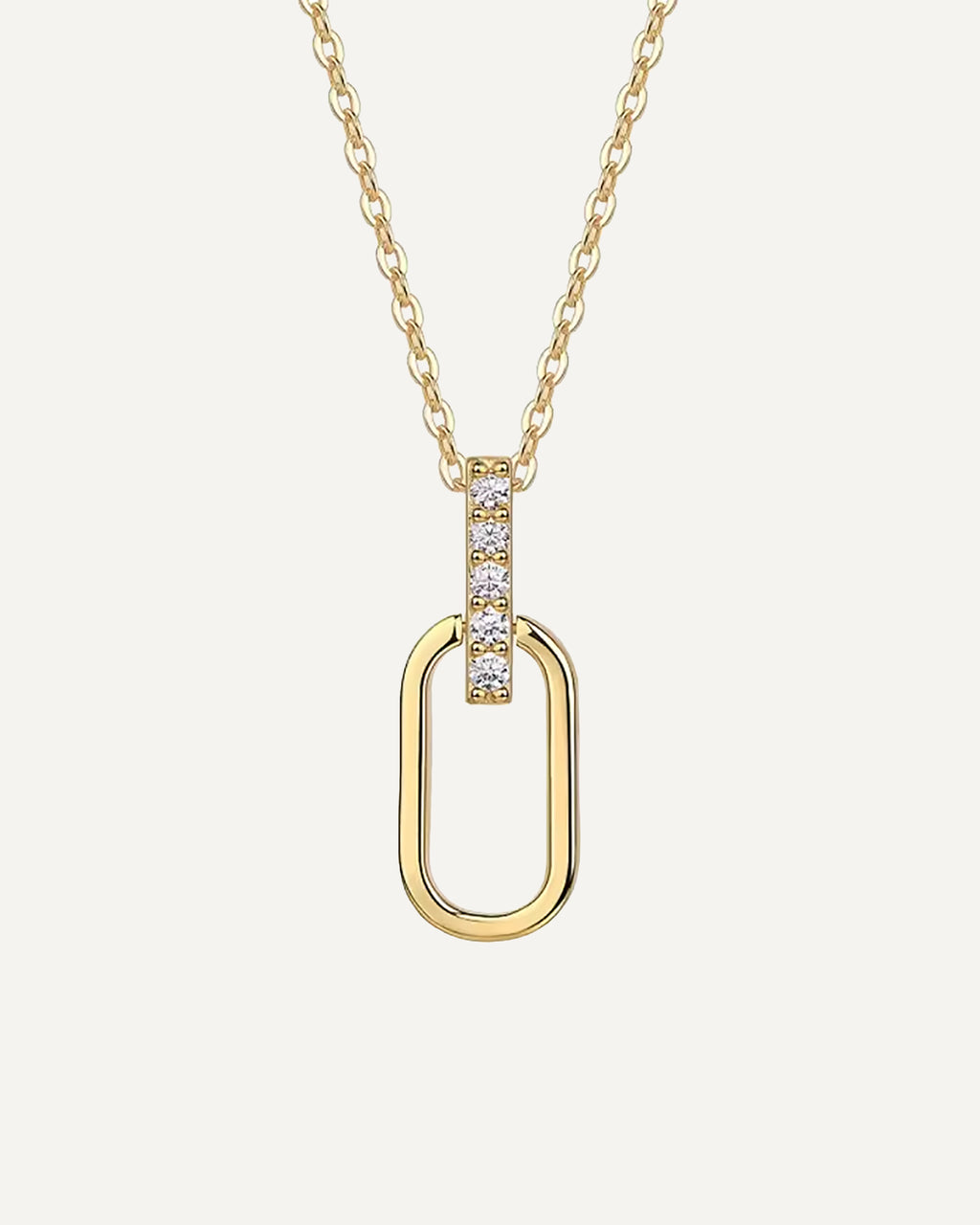 Celine Open Rectangle Pendant Necklace