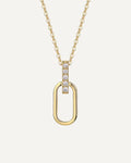 Celine Open Rectangle Pendant Necklace