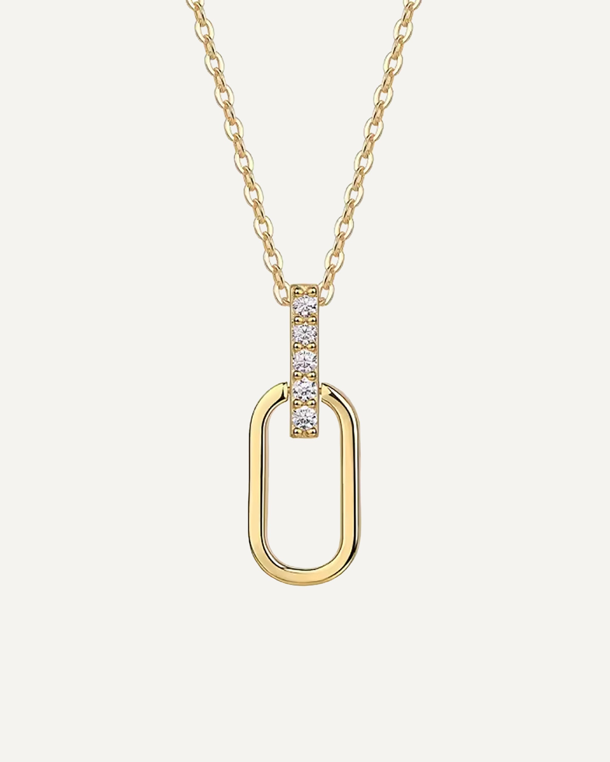 Celine Open Rectangle Pendant Necklace