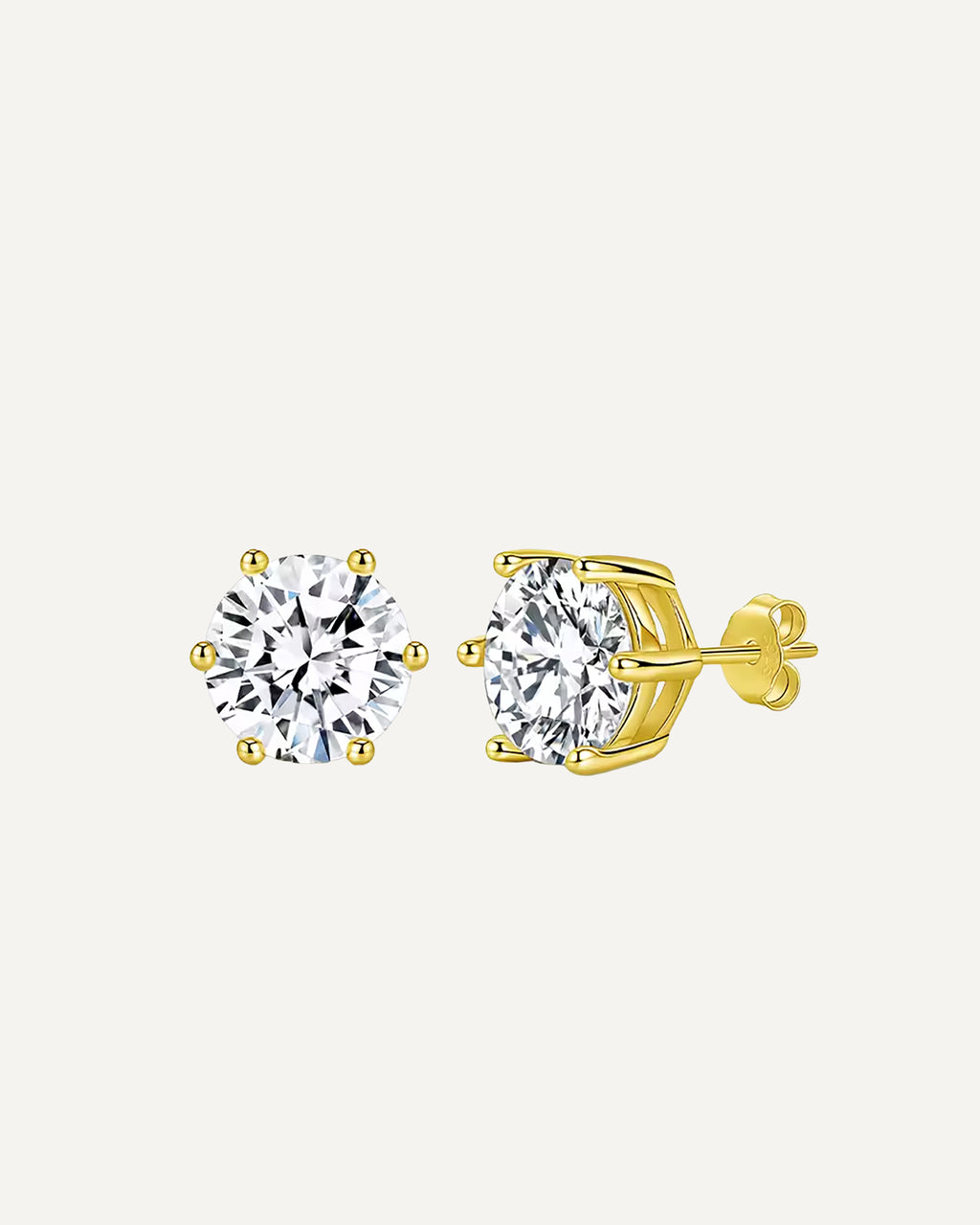 Diana Moissanite Solitaire Stud Earrings