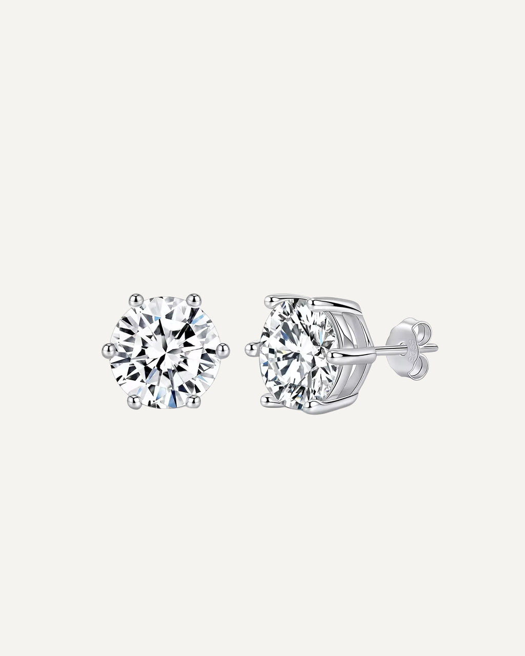 Diana Moissanite Solitaire Stud Earrings