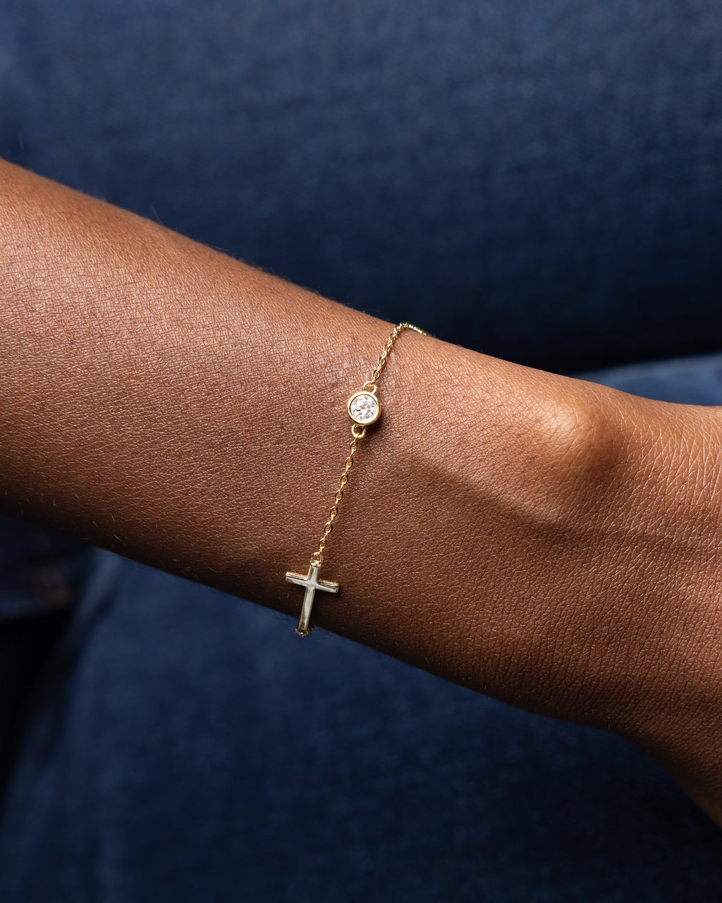 Grace Moissanite Cross Bracelet