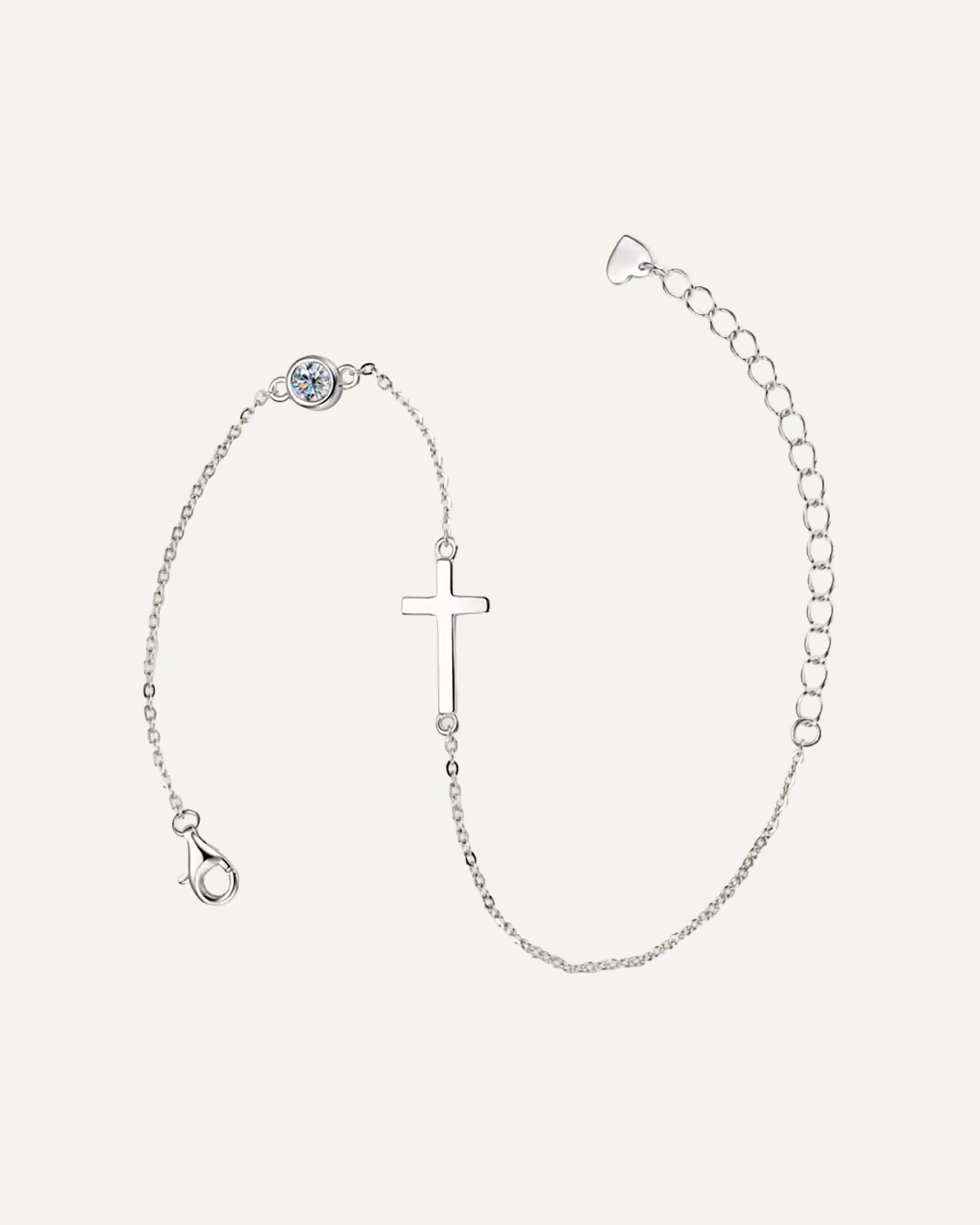 Grace Moissanite Cross Bracelet