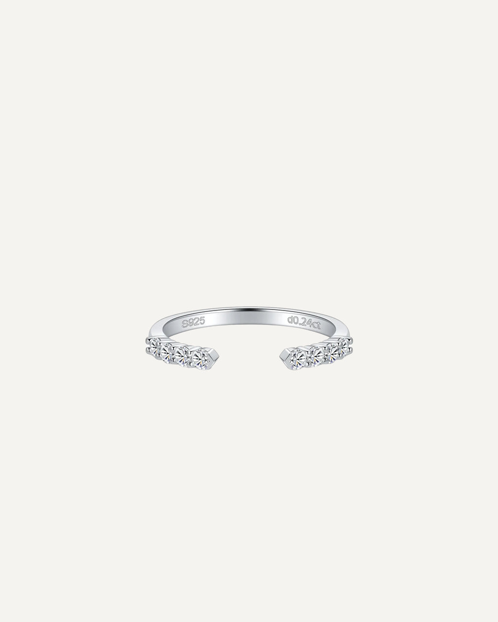 Anillo Laura de moissanita con banda abierta