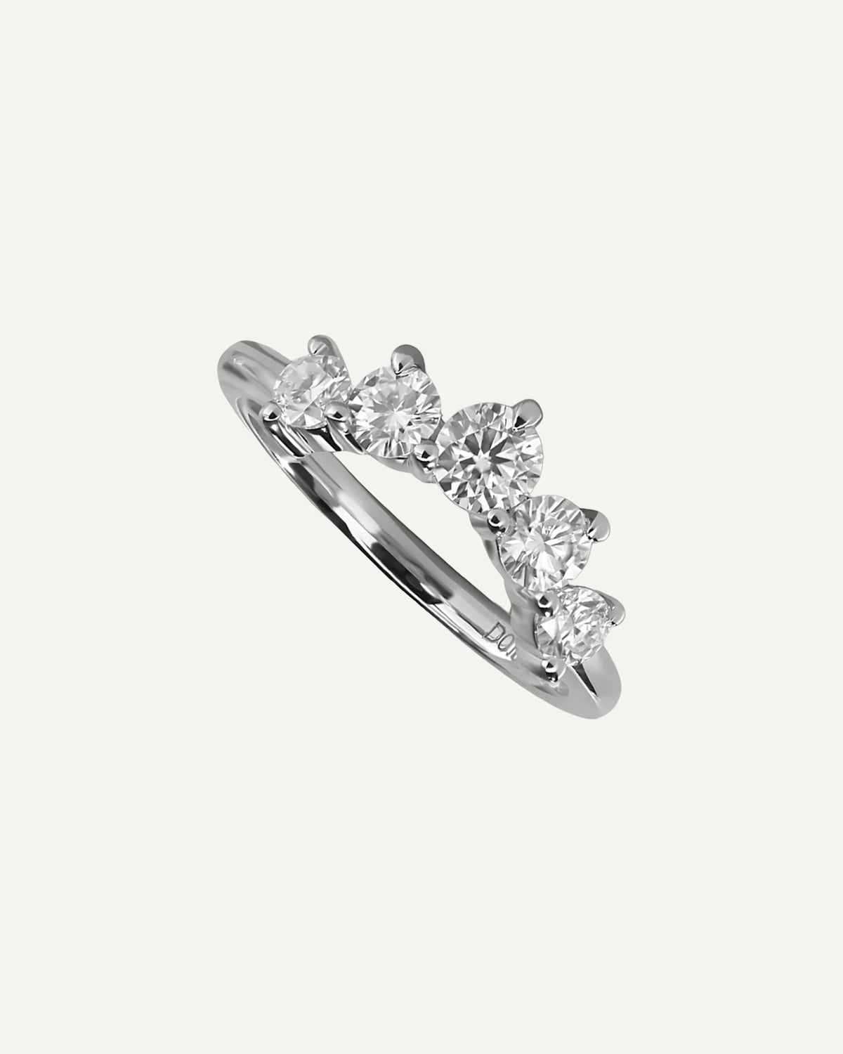Mila Moissanite Five-Stone Half Eternity Ring