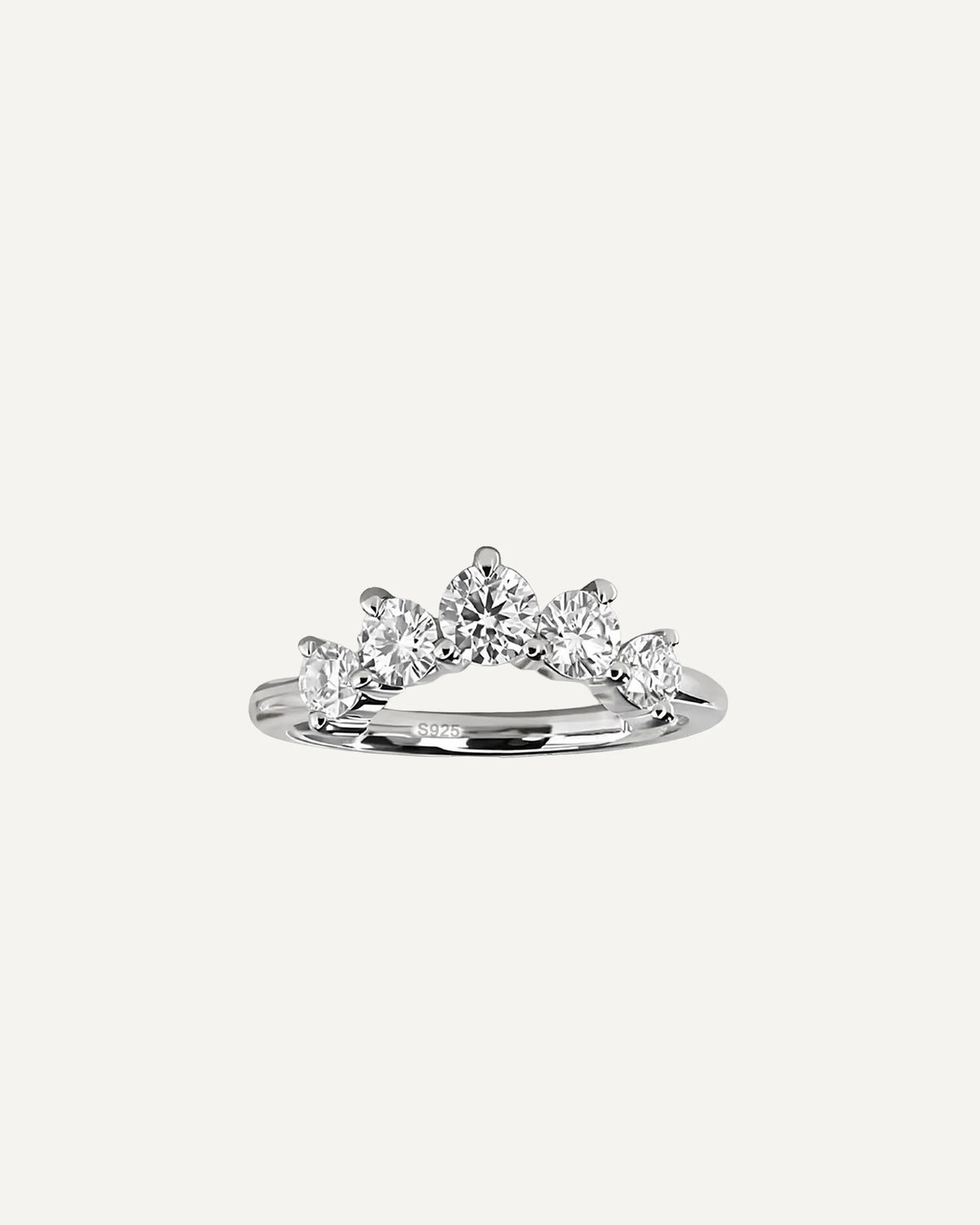 Mila Moissanite Five-Stone Half Eternity Ring
