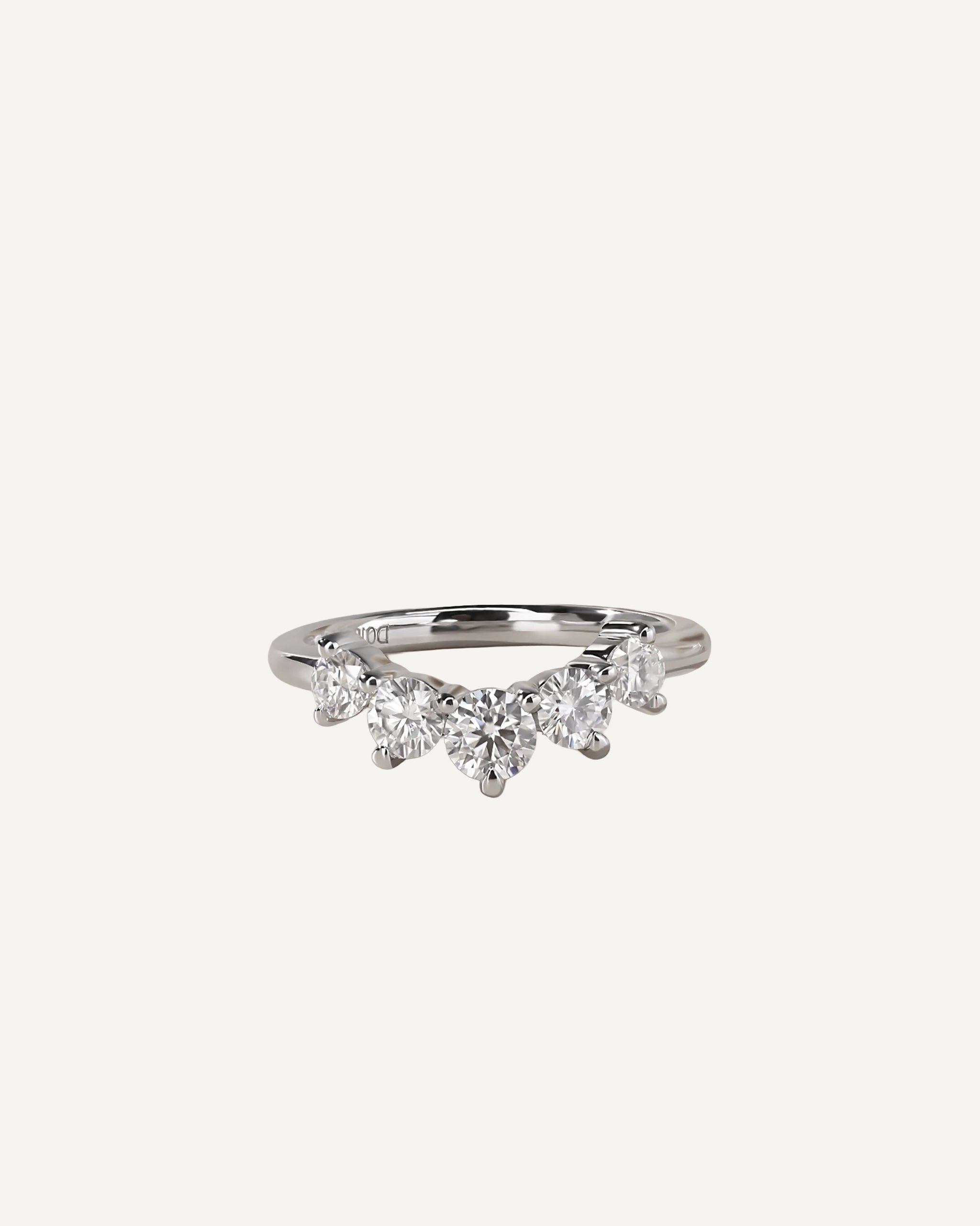 Mila Moissanite Five-Stone Half Eternity Ring