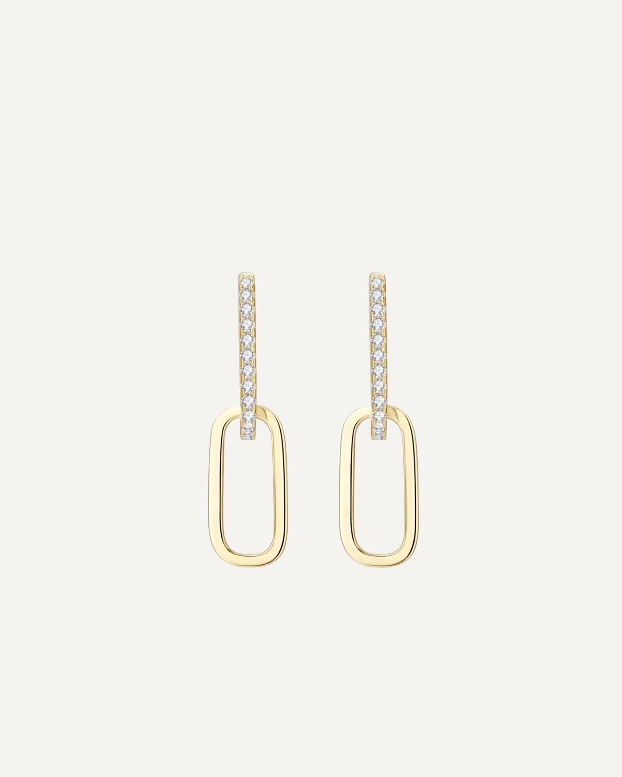 Nina Moissanite Link Drop Earrings