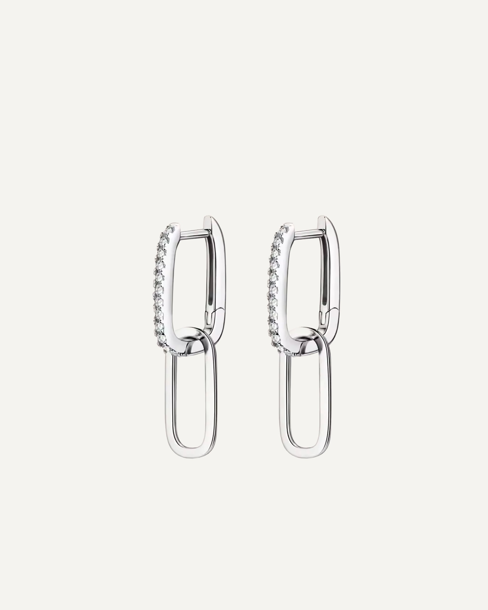 Nina Moissanite Link Drop Earrings